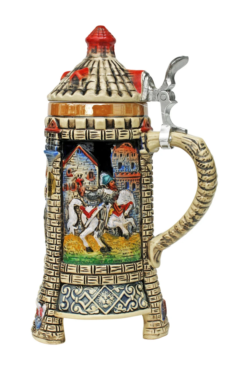 Medieval Tower Beer Stein With Stoneware Lid 5 Medieval Tower Beer Stein With Stoneware Lid - Image 3