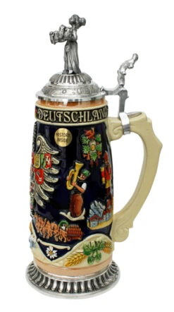 Deutschland Legacy Beer Stein | Beer Maiden Lid And Pewter Base -Beer Stein Store K1010BZF RS SM 05707.1417106368