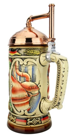 King Gambrinus Brewers Prosit Beer Stein | Copper Kettle Lid 12 King Gambrinus Brewers Prosit Beer Stein | Copper Kettle Lid -Beer Stein Store King Gambrinus Brewers Prosit Beer Stein Copper Kettle Lid K358C Back SM 65229.1611514995