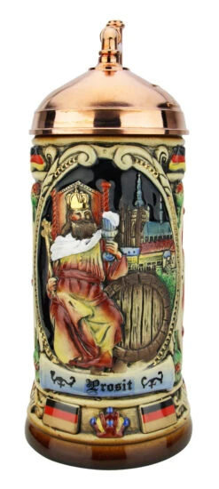 King Gambrinus Brewers Prosit Beer Stein | Copper Kettle Lid 15 King Gambrinus Brewers Prosit Beer Stein | Copper Kettle Lid -Beer Stein Store King Gambrinus Brewers Prosit Beer Stein Copper Kettle Lid K358C FNT SM 62806.1611514888