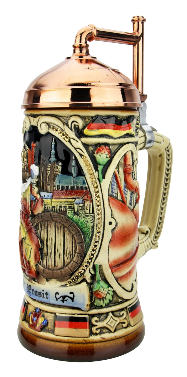 King Gambrinus Brewers Prosit Beer Stein | Copper Kettle Lid 8 King Gambrinus Brewers Prosit Beer Stein | Copper Kettle Lid - Image 6