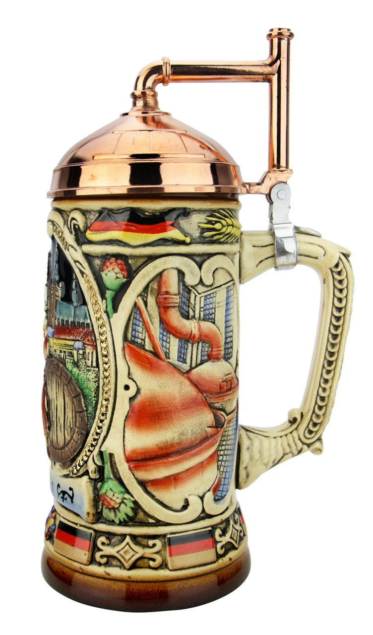 King Gambrinus Brewers Prosit Beer Stein | Copper Kettle Lid 7 King Gambrinus Brewers Prosit Beer Stein | Copper Kettle Lid - Image 5