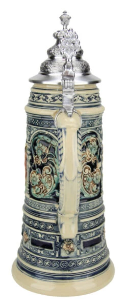 King Limitaet 2005 | Lovers Tryst Handpainted Beer Stein 11 King Limitaet 2005 | Lovers Tryst Handpainted Beer Stein -Beer Stein Store King Limitaet 2005 Lovers Tryst Antique Style Beer Stein K2035B Back SM 58056.1479253434