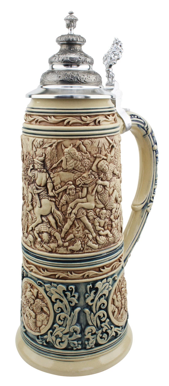 King Limitaet 2016 | Battle Of Teutoburg Forest Antique Style Beer Stein Brown 5 King Limitaet 2016 | Battle Of Teutoburg Forest Antique Style Beer Stein Brown - Image 3