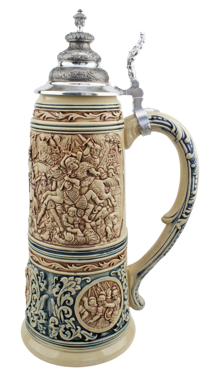 King Limitaet 2016 | Battle Of Teutoburg Forest Antique Style Beer Stein Brown 6 King Limitaet 2016 | Battle Of Teutoburg Forest Antique Style Beer Stein Brown - Image 4