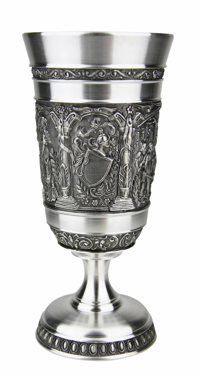 Knights Pewter Wine Goblet 4 Knights Pewter Wine Goblet - Image 2
