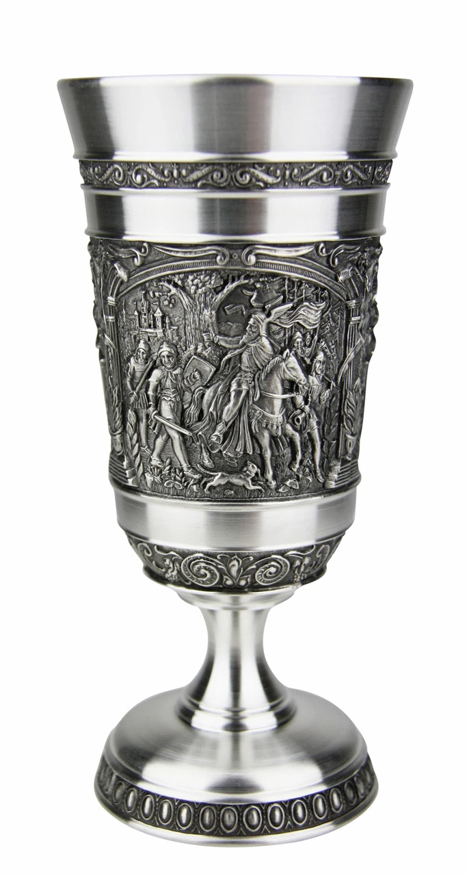 Knights Pewter Wine Goblet 3 Knights Pewter Wine Goblet