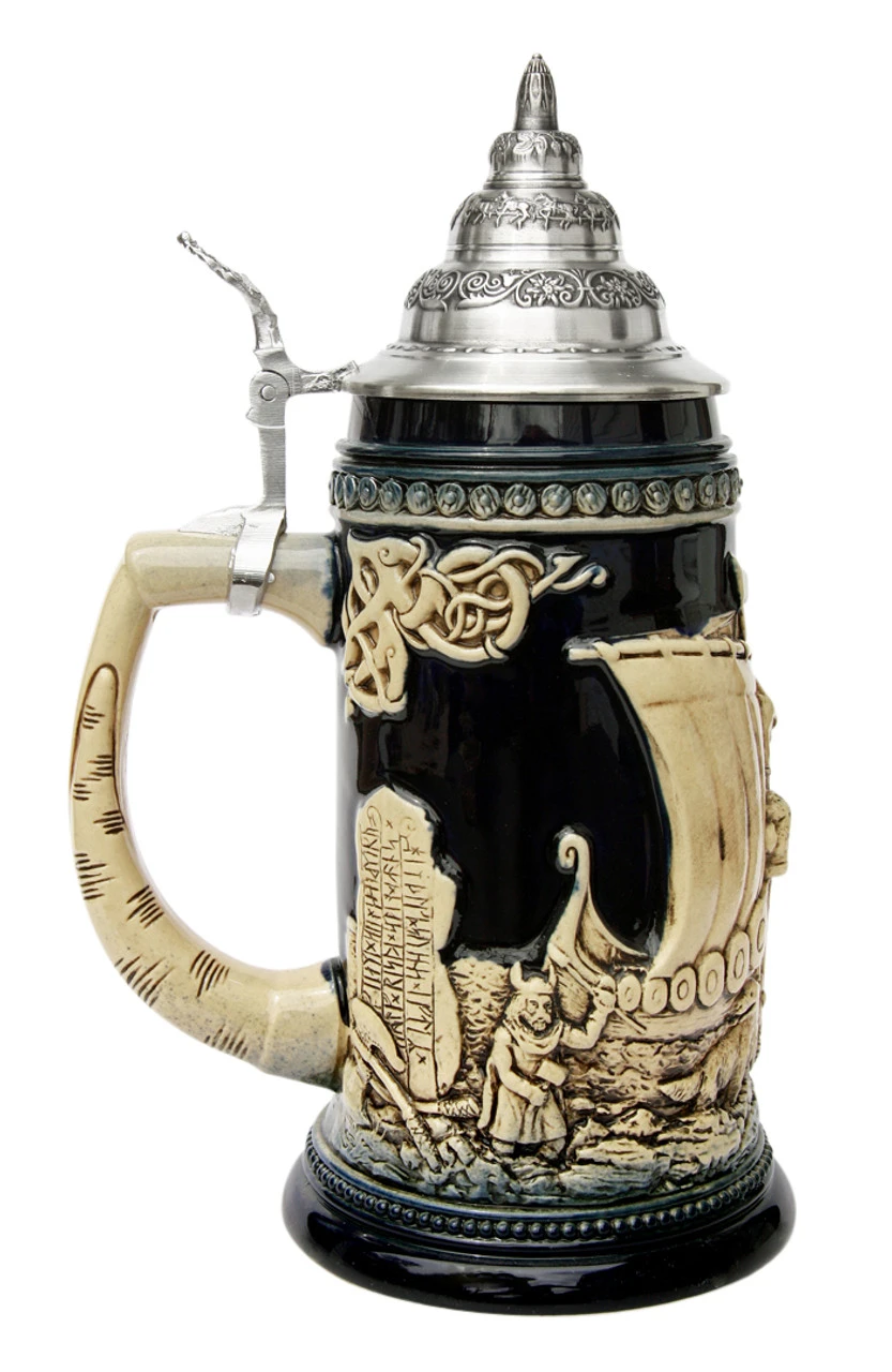 Leif Erikssen Viking Beer Stein Cobalt 4 Leif Erikssen Viking Beer Stein Cobalt - Image 2