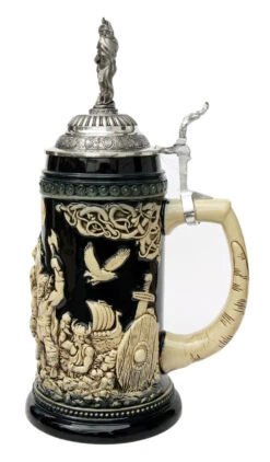 Leif Erikssen Viking Beer Stein Cobalt With Viking Lid 11 Leif Erikssen Viking Beer Stein Cobalt With Viking Lid -Beer Stein Store Leif Erikssen Viking Beer Stein Cobalt with Viking Lid K1011BLEV RS SM 47953.1417531489
