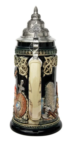 Leif Erikssen Viking Beer Stein 9 Leif Erikssen Viking Beer Stein -Beer Stein Store Leif Erikssen Viking Beer Stein K1011BL Back SM 39599.1417531263