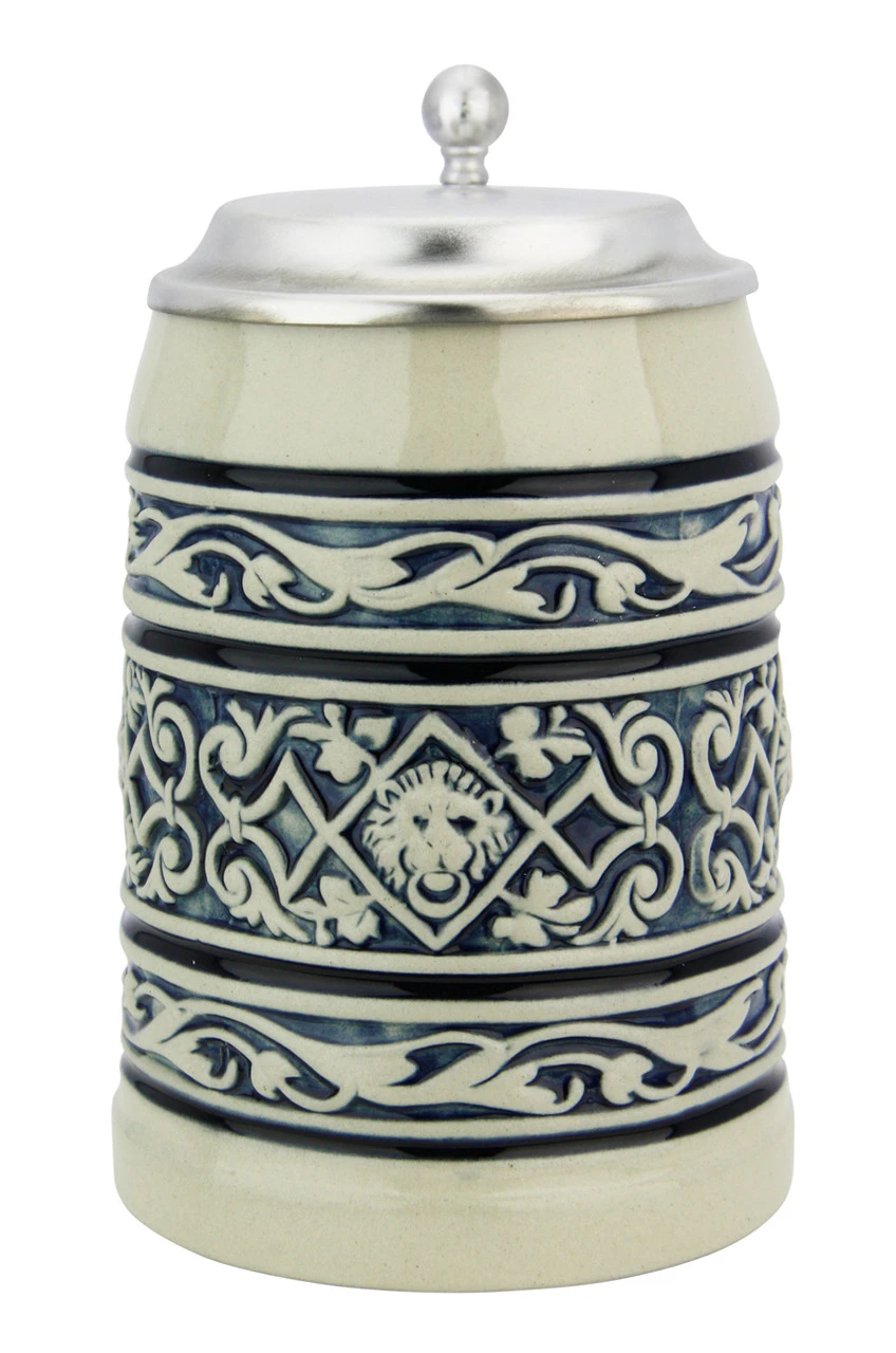Lion Head Traditional Cobalt Stone Gray Finish Beer Stein 5 Lion Head Traditional Cobalt Stone Gray Finish Beer Stein - Image 3