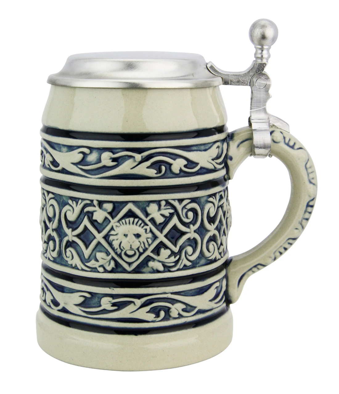 Lion Head Traditional Cobalt Stone Gray Finish Beer Stein 4 Lion Head Traditional Cobalt Stone Gray Finish Beer Stein - Image 2
