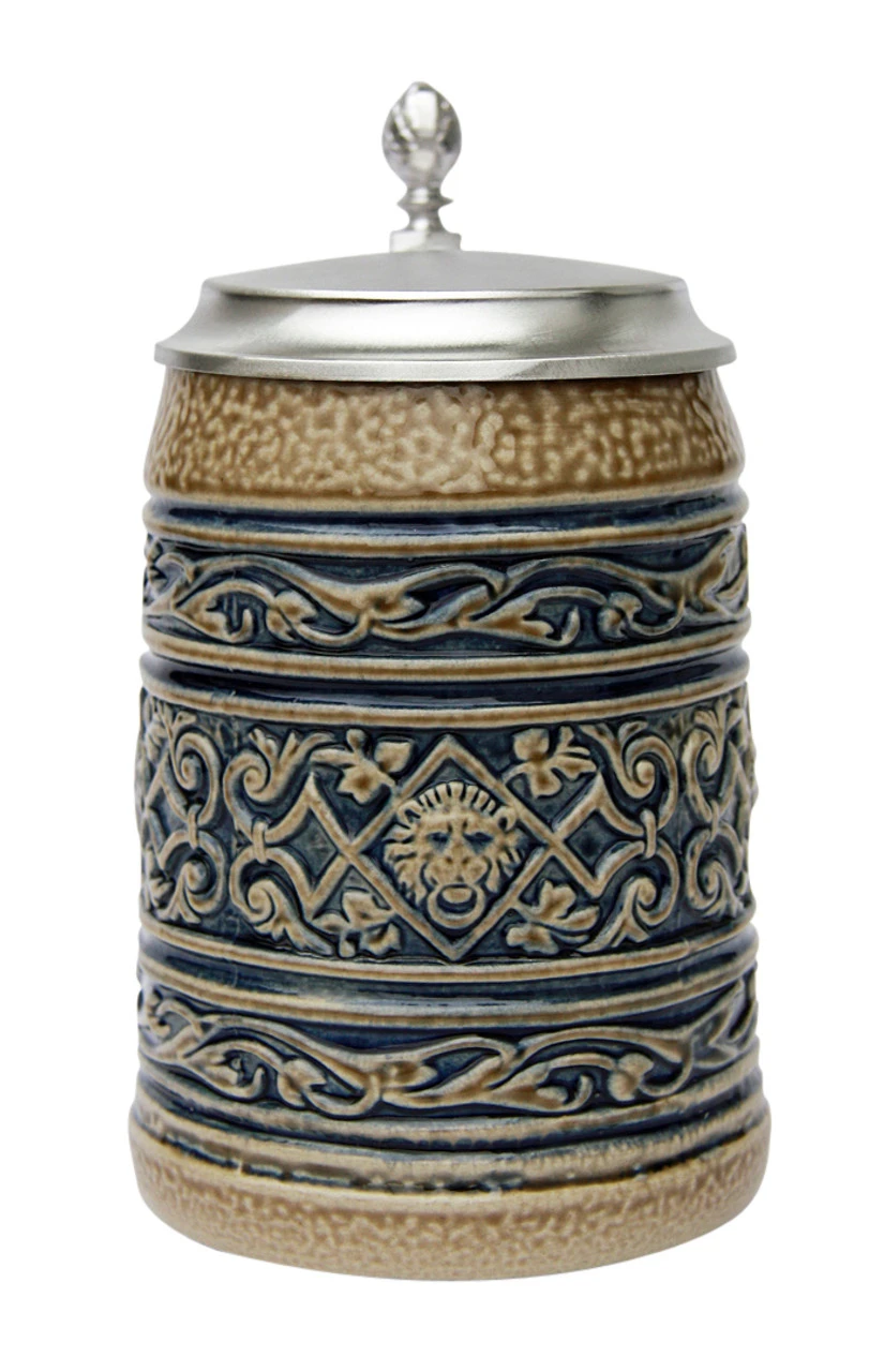 Lion Head Traditional Salt Glaze Beer Stein 4 Lion Head Traditional Salt Glaze Beer Stein - Image 2