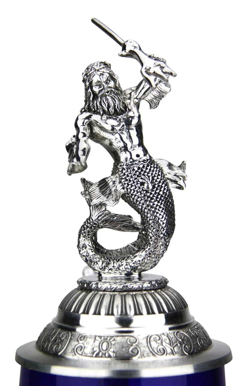 Lord Of Crystal Blue German Beer Stein | 3D Poseidon Lid 4 Lord Of Crystal Blue German Beer Stein | 3D Poseidon Lid - Image 2