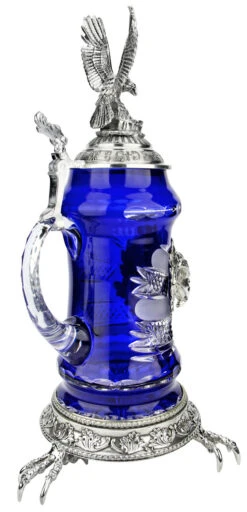 Lord Of Crystal Eagle German Beer Stein Blue | 3D Eagle Lid | Talon Feet 19 Lord Of Crystal Eagle German Beer Stein Blue | 3D Eagle Lid | Talon Feet -Beer Stein Store Lord of Crystal Eagle German Beer Stein Blue 3D Flying Eagle Lid K6004BZFAFL BackA SM 27581.1575135858