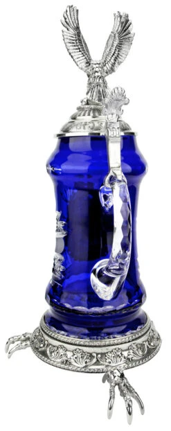 Lord Of Crystal Eagle German Beer Stein Blue | 3D Eagle Lid | Talon Feet 18 Lord Of Crystal Eagle German Beer Stein Blue | 3D Eagle Lid | Talon Feet -Beer Stein Store Lord of Crystal Eagle German Beer Stein Blue 3D Flying Eagle Lid K6004BZFAFL Back SM 25240.1575135853