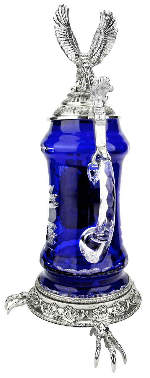 Lord Of Crystal Eagle German Beer Stein Blue | 3D Eagle Lid | Talon Feet 8 Lord Of Crystal Eagle German Beer Stein Blue | 3D Eagle Lid | Talon Feet - Image 6