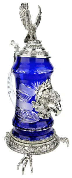 Lord Of Crystal Eagle German Beer Stein Blue | 3D Eagle Lid | Talon Feet 17 Lord Of Crystal Eagle German Beer Stein Blue | 3D Eagle Lid | Talon Feet -Beer Stein Store Lord of Crystal Eagle German Beer Stein Blue 3D Flying Eagle Lid K6004BZFAFL LA SM 35239.1575135138