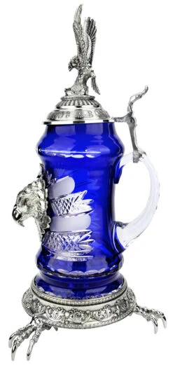 Lord Of Crystal Eagle German Beer Stein Blue | 3D Eagle Lid | Talon Feet 16 Lord Of Crystal Eagle German Beer Stein Blue | 3D Eagle Lid | Talon Feet -Beer Stein Store Lord of Crystal Eagle German Beer Stein Blue 3D Flying Eagle Lid K6004BZFAFL RS SM 73859.1575135845