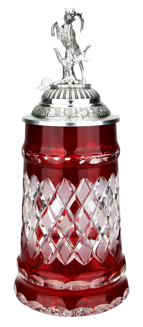 Lord Of Crystal Red German Beer Stein | 3D Stag Lid 4 Lord Of Crystal Red German Beer Stein | 3D Stag Lid - Image 2
