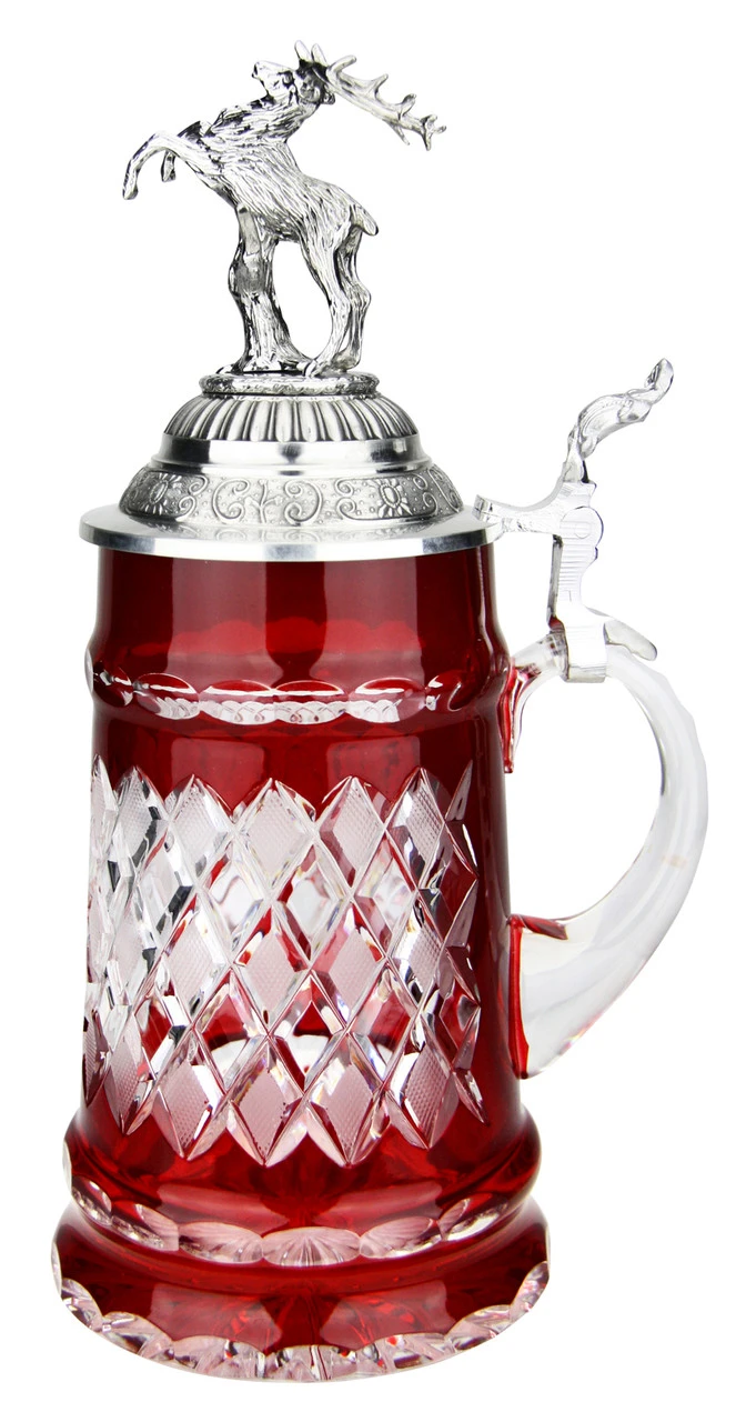 Lord Of Crystal Red German Beer Stein | 3D Stag Lid 6 Lord Of Crystal Red German Beer Stein | 3D Stag Lid - Image 4