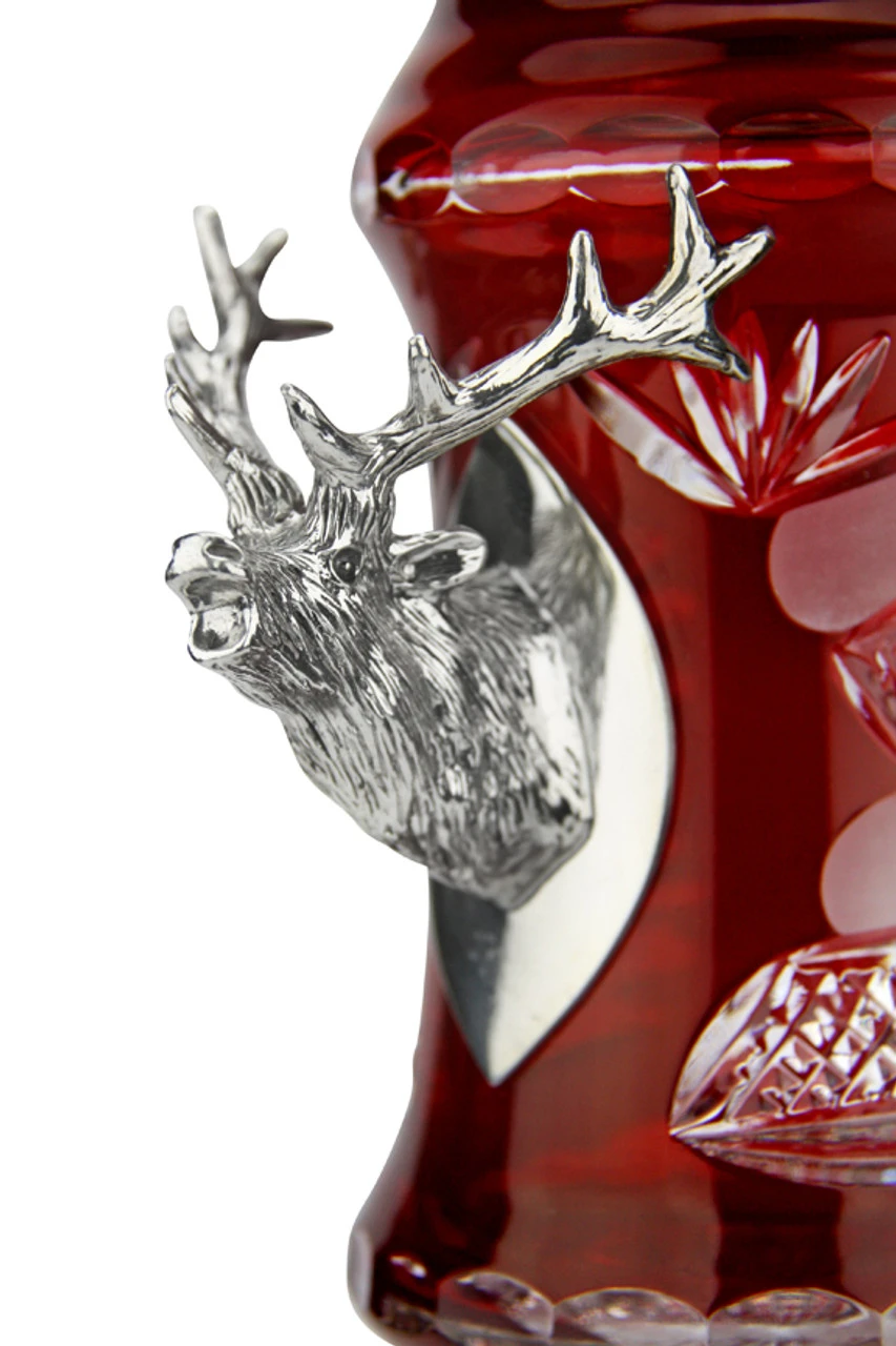 Lord Of Crystal Stag German Beer Stein Red | 3D Stag Lid | Hoof Feet 12 Lord Of Crystal Stag German Beer Stein Red | 3D Stag Lid | Hoof Feet - Image 10