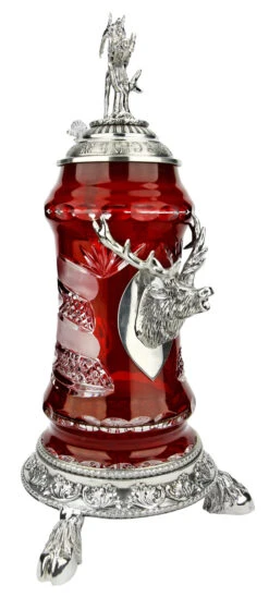 Lord Of Crystal Stag German Beer Stein Red | 3D Stag Lid | Hoof Feet 19 Lord Of Crystal Stag German Beer Stein Red | 3D Stag Lid | Hoof Feet -Beer Stein Store Lord of Crystal Stag German Beer Stein Red 3D Stag Lid Hoof Feet K6004RZFHH LA SM 49766.1575160872