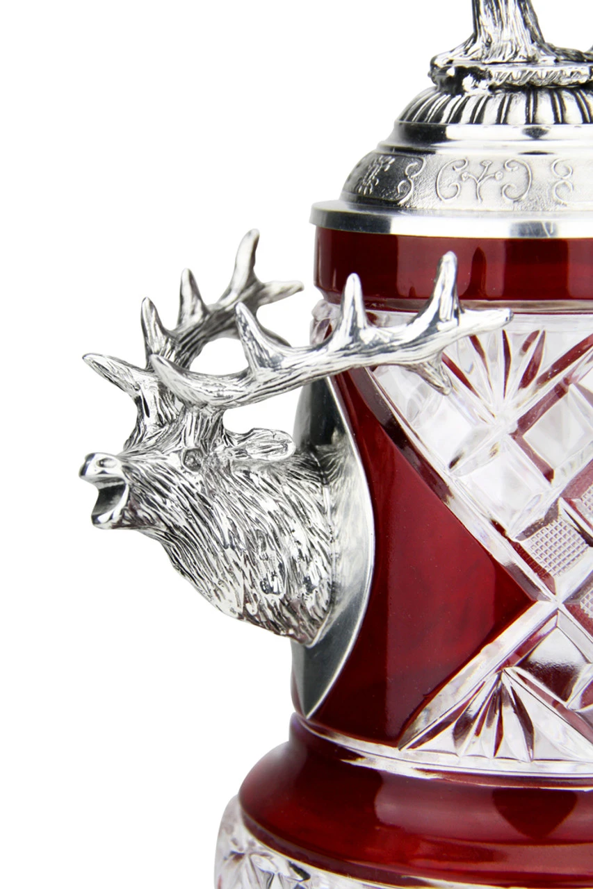 Lord Of Crystal Stag German Beer Stein Red | 3D Stag Lid 4 Lord Of Crystal Stag German Beer Stein Red | 3D Stag Lid - Image 2