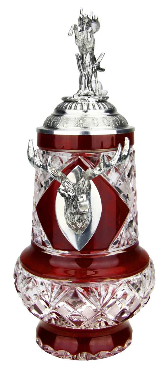 Lord Of Crystal Stag German Beer Stein Red | 3D Stag Lid 5 Lord Of Crystal Stag German Beer Stein Red | 3D Stag Lid - Image 3