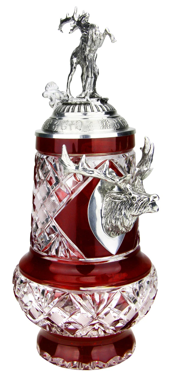 Lord Of Crystal Stag German Beer Stein Red | 3D Stag Lid 6 Lord Of Crystal Stag German Beer Stein Red | 3D Stag Lid - Image 4