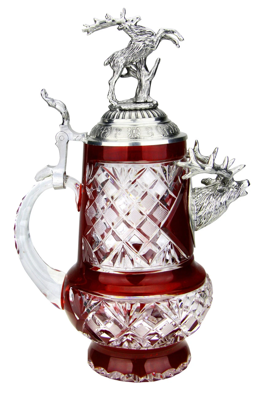 Lord Of Crystal Stag German Beer Stein Red | 3D Stag Lid 7 Lord Of Crystal Stag German Beer Stein Red | 3D Stag Lid - Image 5