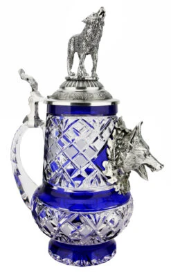 Lord Of Crystal Wolf German Beer Stein Blue | 3D Howling Wolf Lid 17 Lord Of Crystal Wolf German Beer Stein Blue | 3D Howling Wolf Lid -Beer Stein Store Lord of Crystal Wolf German Beer Stein Blue 3D Howling Wolf Lid K6006BLWW LS SM 96956.1679769974