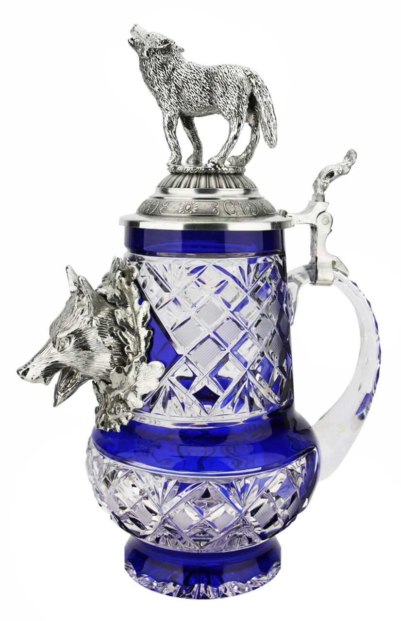 Lord Of Crystal Wolf German Beer Stein Blue | 3D Howling Wolf Lid 11 Lord Of Crystal Wolf German Beer Stein Blue | 3D Howling Wolf Lid - Image 9