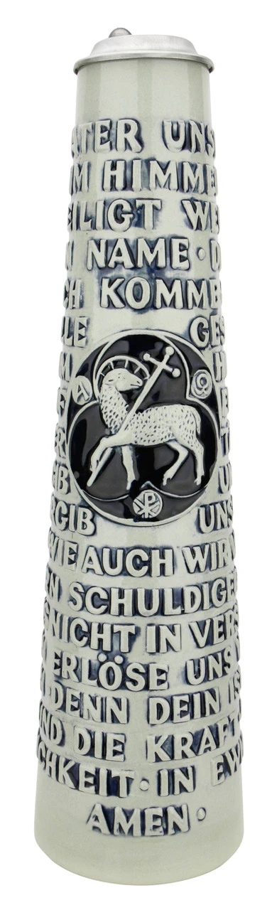 Lord's Prayer Beer Stein Cobalt With Ball Thumblift
