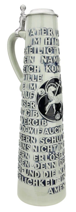 Lord's Prayer Beer Stein Cobalt With Ball Thumblift -Beer Stein Store Lords Prayer Beer Stein Cobalt with Ball Thumblift K904SGA LA SM 61438.1674604350