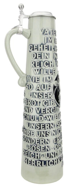 Lord's Prayer Beer Stein Cobalt With Ball Thumblift -Beer Stein Store Lords Prayer Beer Stein Cobalt with Ball Thumblift K904SGA LS SM 90115.1674604350