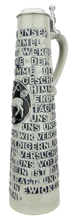 Lord's Prayer Beer Stein Cobalt With Ball Thumblift -Beer Stein Store Lords Prayer Beer Stein Cobalt with Ball Thumblift K904SGA RA SM 95387.1674604351