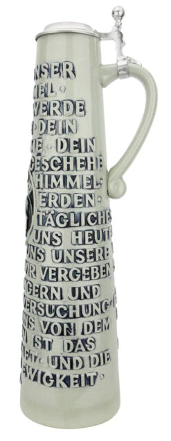 Lord's Prayer Beer Stein Cobalt With Ball Thumblift -Beer Stein Store Lords Prayer Beer Stein Cobalt with Ball Thumblift K904SGA RS SM 78528.1674604351