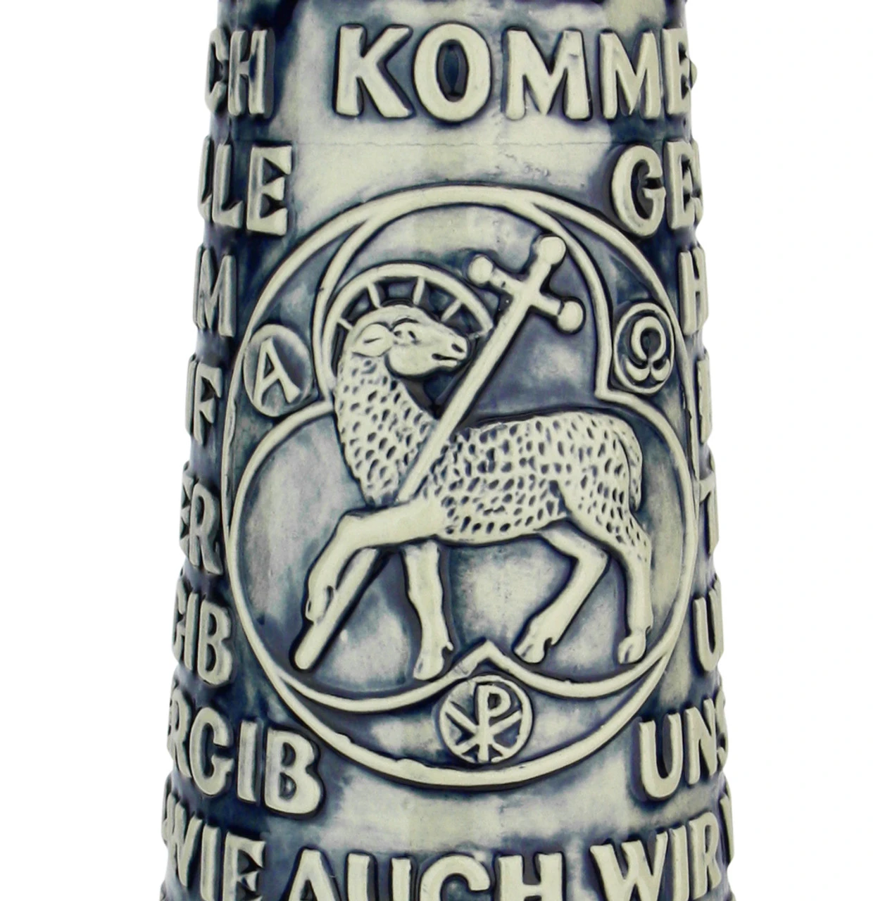 Lord's Prayer Beer Stein Cobalt With Shell Thumblift - Image 2