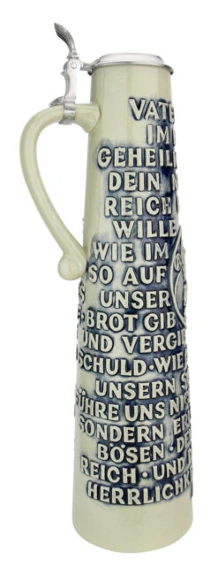 Lord's Prayer Beer Stein Cobalt With Shell Thumblift -Beer Stein Store Lords Prayer Beer Stein Cobalt with Shell Thumblift K904SGAS LS SM 32096.1611008707