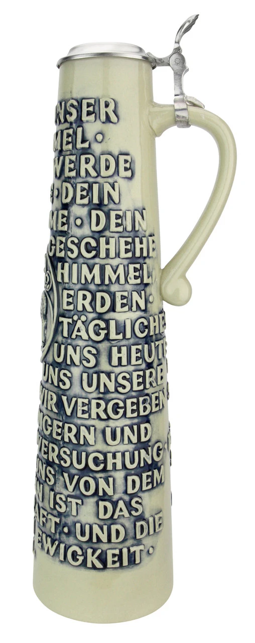 Lord's Prayer Beer Stein Cobalt With Shell Thumblift - Image 4