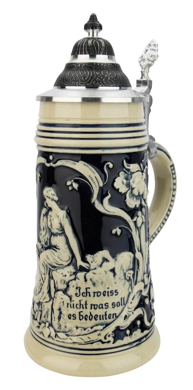 Loreley Rhein River Beer Stein Cobalt 4 Loreley Rhein River Beer Stein Cobalt - Image 2