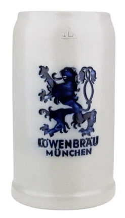 Lowenbrau Brewery 1 Liter Salt Glaze Stoneware Beer Mug