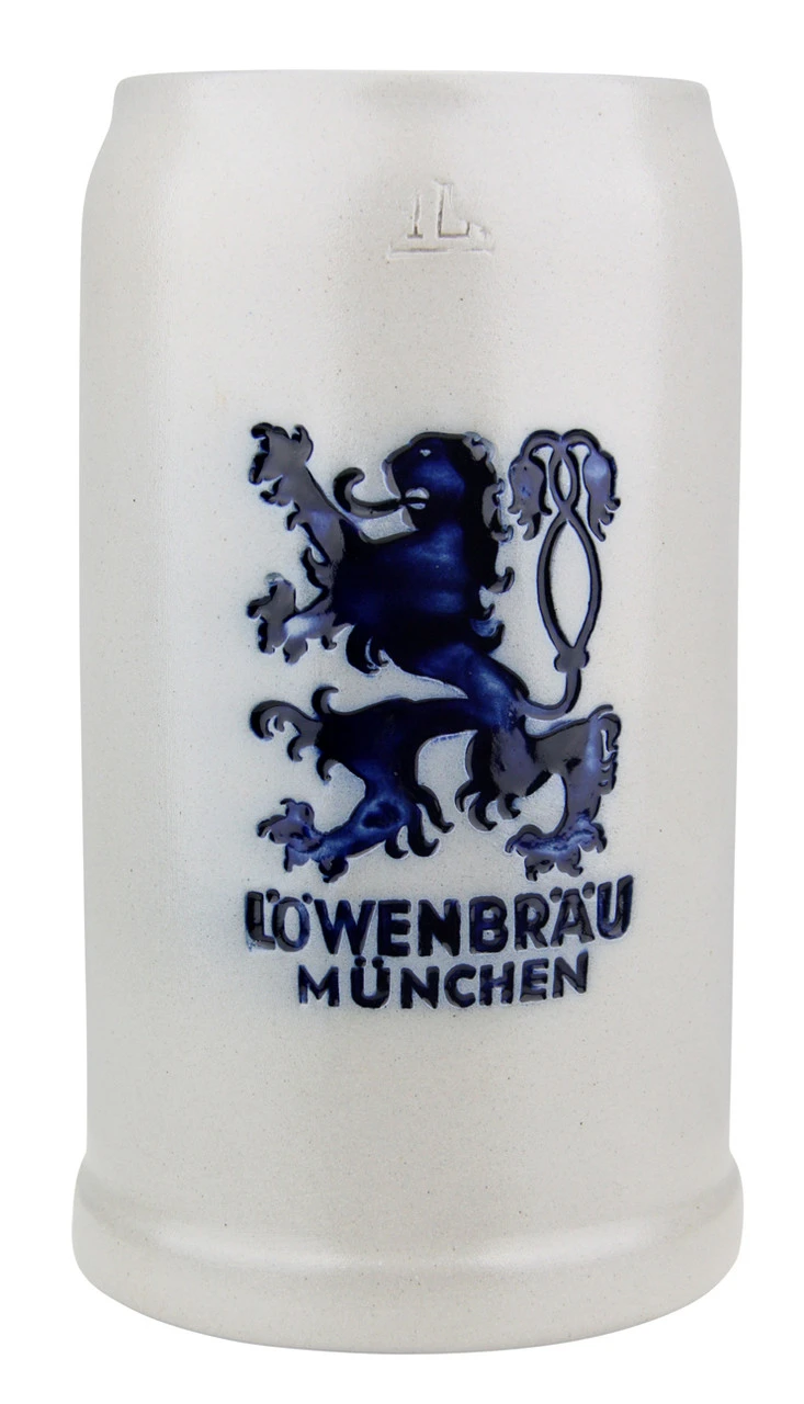 Lowenbrau Brewery 1 Liter Salt Glaze Stoneware Beer Mug 3 Lowenbrau Brewery 1 Liter Salt Glaze Stoneware Beer Mug