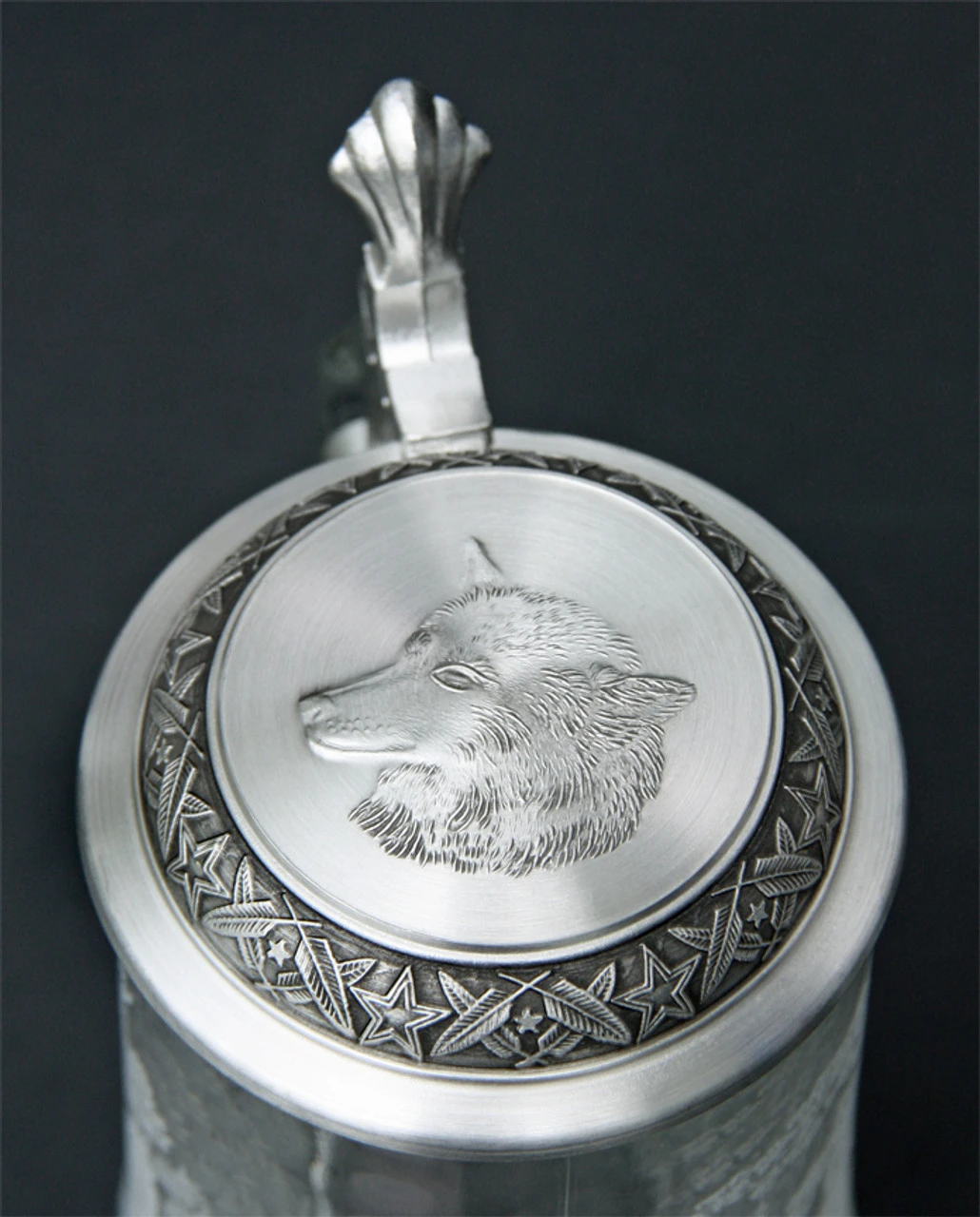 Timber Wolf Glass Beer Stein 6 Timber Wolf Glass Beer Stein - Image 4