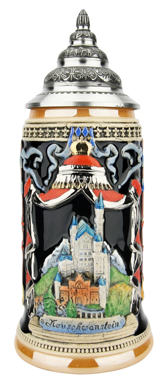 Majestic Neuschwanstein Castle German Beer Stein 3 Majestic Neuschwanstein Castle German Beer Stein