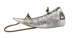 Marksman Hunter Pewter Drinking Horn With Wooden Stand 11 Marksman Hunter Pewter Drinking Horn With Wooden Stand -Beer Stein Store Marksman Hunter Pewter Drinking Horn with Wooden Stand AS12612 RS SM 71858.1541986215