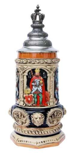 Medieval Holy Roman Emperor Beer Stein With Crown Lid 7 Medieval Holy Roman Emperor Beer Stein With Crown Lid -Beer Stein Store Medieval Holy Roman Emperor Beer Stein KT1337BK FNT SM 30846.1401397939