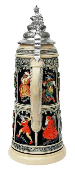 King Limitaet 2015 | Medieval Months Handpainted Beer Stein 9 King Limitaet 2015 | Medieval Months Handpainted Beer Stein -Beer Stein Store Medieval Months Limitat 2015 Beer Stein K2045B Back SM 46483.1423685814