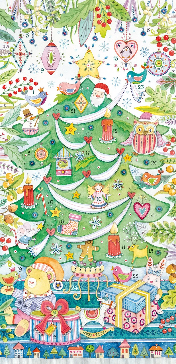 Merry Christmas Tree Extra Tall German Advent Calendar 3 Merry Christmas Tree Extra Tall German Advent Calendar